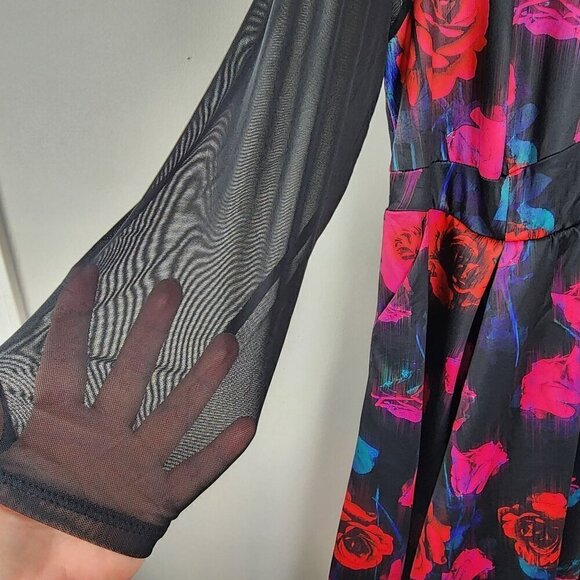 Torrid Black and Pink Floral Dress - Picture 3 of 14